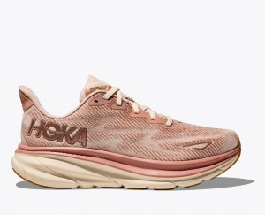 Beige HOKA Clifton 9 Women's Running Shoes | 0289517-KV