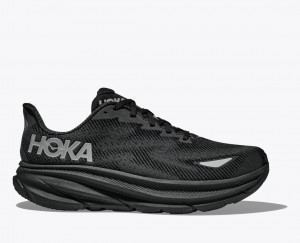 Black HOKA Clifton 9 GTX Men's Running Shoes | 5369847-SB