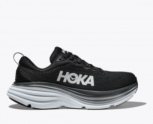 Black / White HOKA Bondi 8 Men's Running Shoes | 7832941-TW