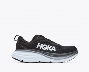 Black / White HOKA Bondi 8 Women's Running Shoes | 4896702-RH