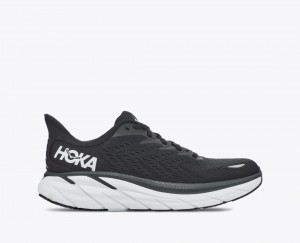 Black / White HOKA Clifton 8 Men's Running Shoes | 4325690-TR