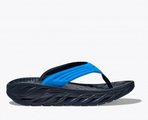 Blue / Black HOKA ORA Recovery Men's Flip Flops | 0819435-NF