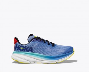 Blue / Dark Blue HOKA Clifton 9 Kids' Running Shoes | 7950814-PU