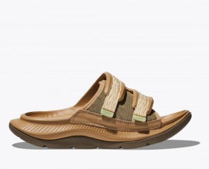 Brown HOKA Ora Luxe Men's Slide | 5801927-VI