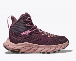 Burgundy HOKA Anacapa Breeze Mid Women's Hiking Boots | 5629081-WM