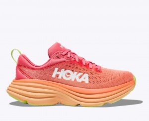 Coral HOKA Bondi 8 Women's Running Shoes | 9014275-CQ