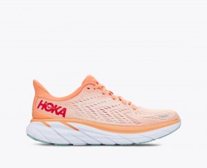 Coral HOKA Clifton 8 Women's Running Shoes | 4752891-VB