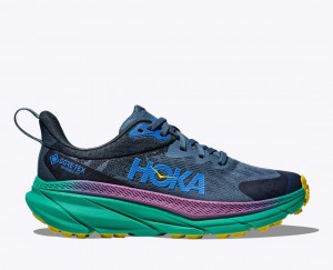 Dark Blue HOKA Challenger 7 GTX Women's Trail Running Shoes | 3280167-EX