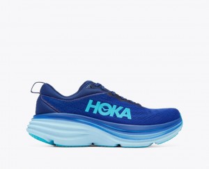 Dark Blue / Light Blue HOKA Bondi 8 Men's Running Shoes | 5013276-EC