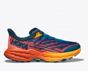 Dark Blue / Orange HOKA Speedgoat 5 Women's Trail Running Shoes | 2395186-GU