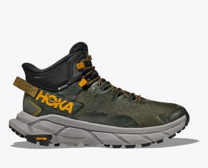 Dark Green HOKA Trail Code GTX Men's Hiking Boots | 2015698-UC