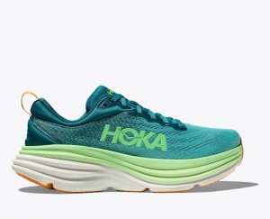 Dark Green / Light Green HOKA Bondi 8 Men's Running Shoes | 3067294-CM