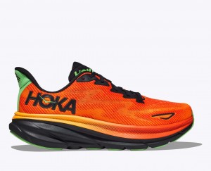 Dark Orange / Black HOKA Clifton 9 Men's Running Shoes | 2691075-WX