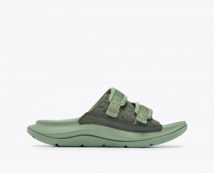 Green HOKA Ora Luxe Men's Slide | 4139650-GI