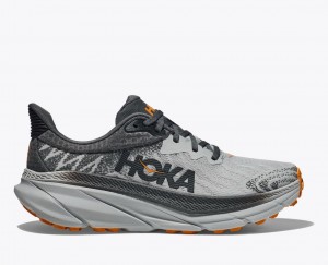 Grey / Black HOKA Challenger 7 Men's Trail Running Shoes | 1402895-DG