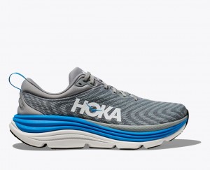 Grey / Blue HOKA Gaviota 5 Men's Running Shoes | 2190475-CG