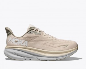 Light Beige HOKA Clifton 9 Men's Running Shoes | 1936027-ZN