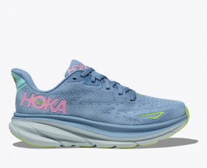 Light Blue HOKA Clifton 9 Women's Running Shoes | 9073216-IM