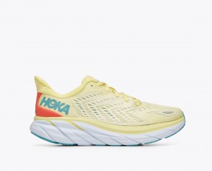 Light Yellow HOKA Clifton 8 Women's Running Shoes | 8350672-ZP