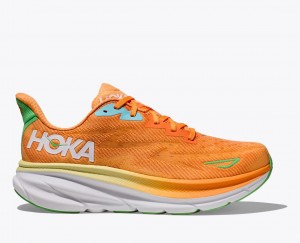 Orange HOKA Clifton 9 Men's Running Shoes | 4938061-TQ