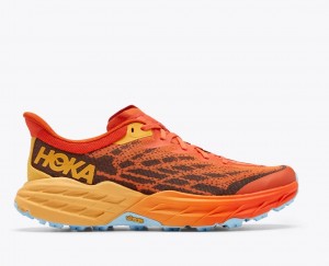 Orange / Dark Brown HOKA Speedgoat 5 Men's Trail Running Shoes | 3561798-KU