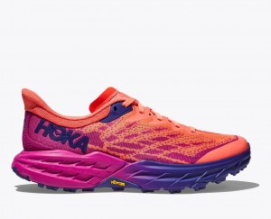 Orange / Fuchsia HOKA Speedgoat 5 Women's Trail Running Shoes | 1208936-DX