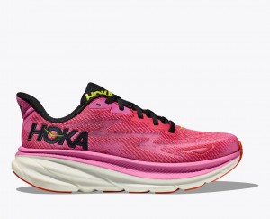 Pink / Black HOKA Clifton 9 Women's Running Shoes | 8642507-XO