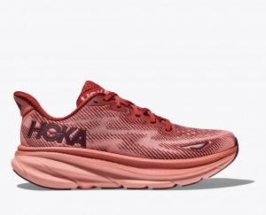 Red Brown / Beige HOKA Clifton 9 Women's Running Shoes | 4127659-MF