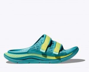 Turquoise HOKA Ora Luxe Men's Slide | 7509483-SH