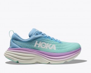 Turquoise / Blue / Purple HOKA Bondi 8 Women's Running Shoes | 8613492-JS