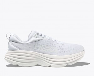 White HOKA Bondi 8 Men's Running Shoes | 7825396-IA