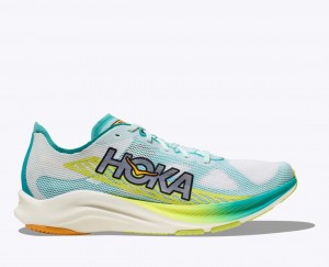 White / Turquoise HOKA Cielo Road Men's Running Shoes | 2135746-OG