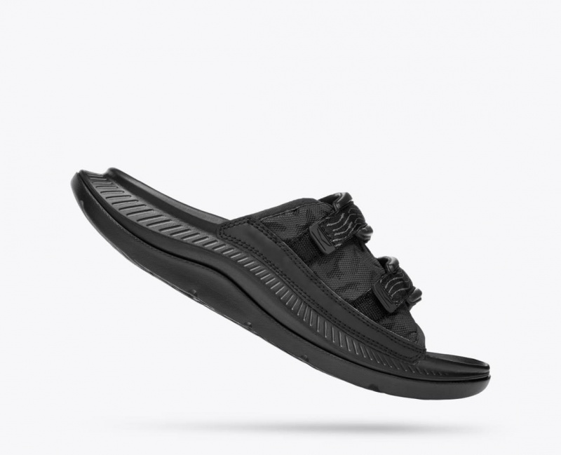 Black HOKA Ora Luxe Men's Slide | 9648517-JH