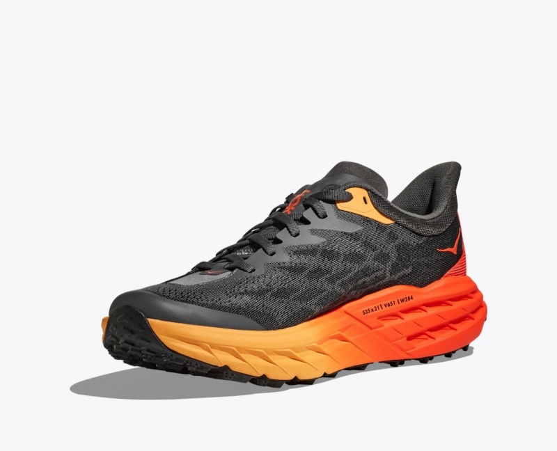 Black / Orange / Red HOKA Speedgoat 5 Men's Trail Running Shoes | 5782164-YH