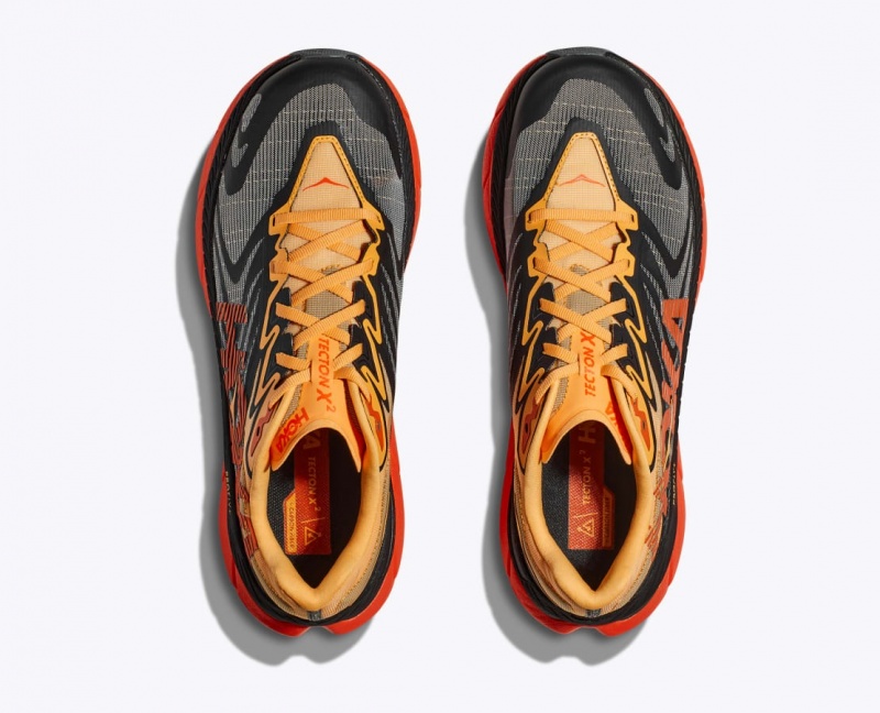 Black / Orange / Red HOKA Tecton X 2 Men's Trail Running Shoes | 7491682-LU