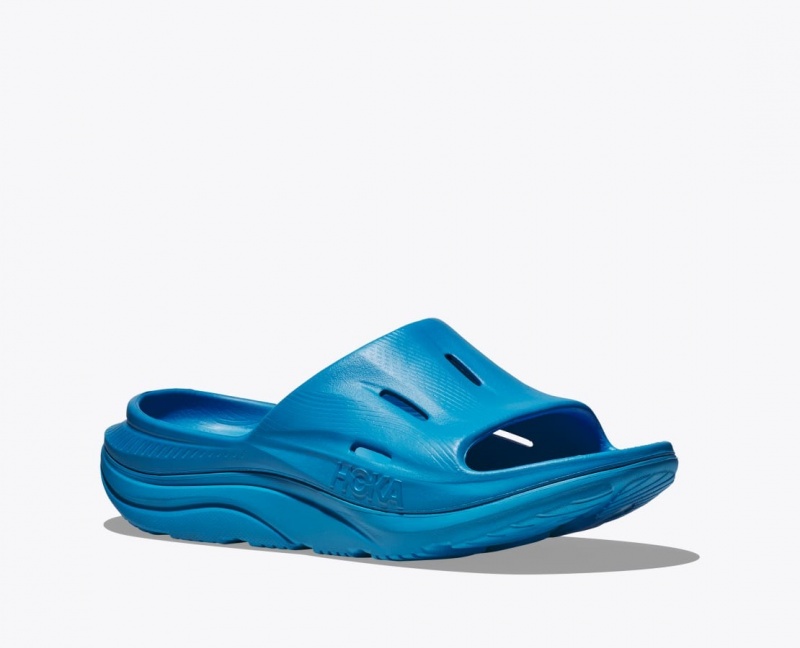 Blue HOKA Ora Recovery 3 Women's Slide | 3817560-RO