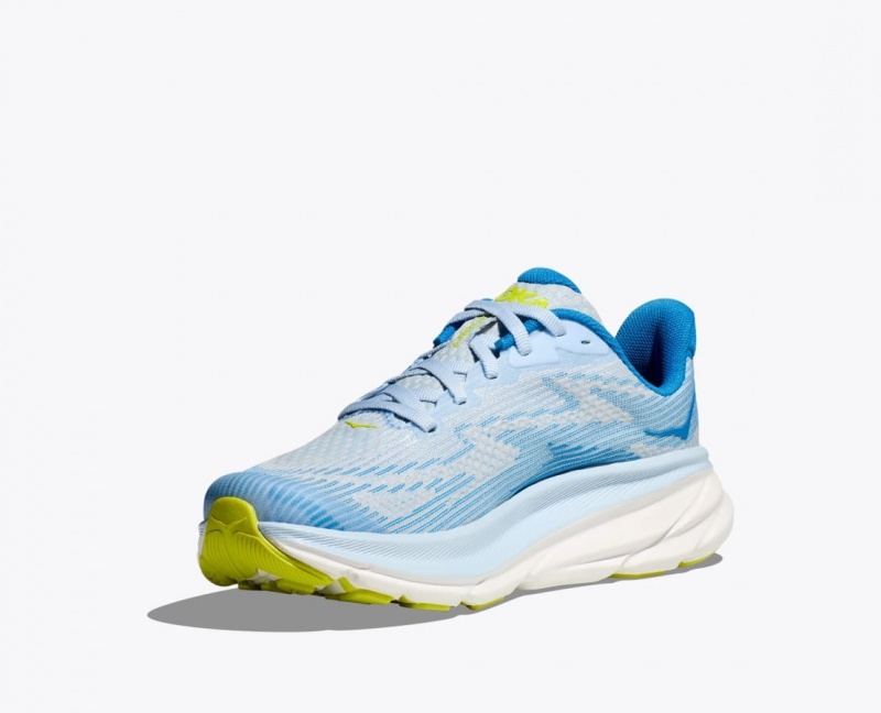 Blue / White HOKA Clifton 9 Kids' Running Shoes | 0196758-QP