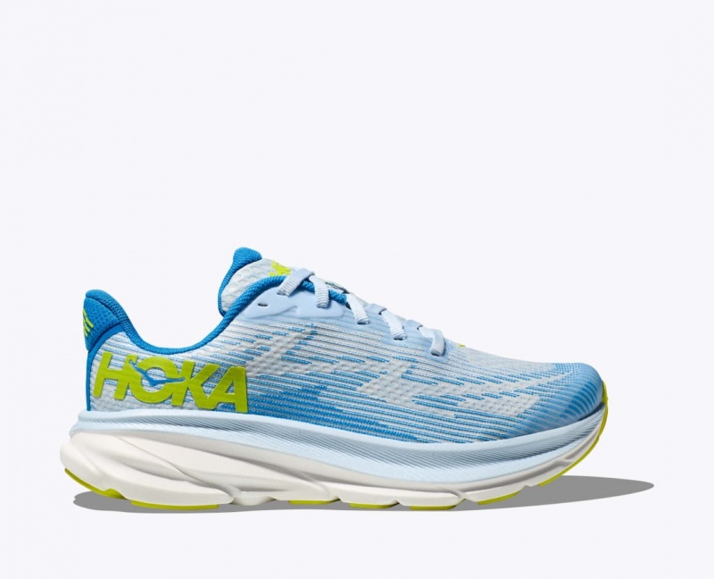 Blue / White HOKA Clifton 9 Kids\' Running Shoes | 0196758-QP