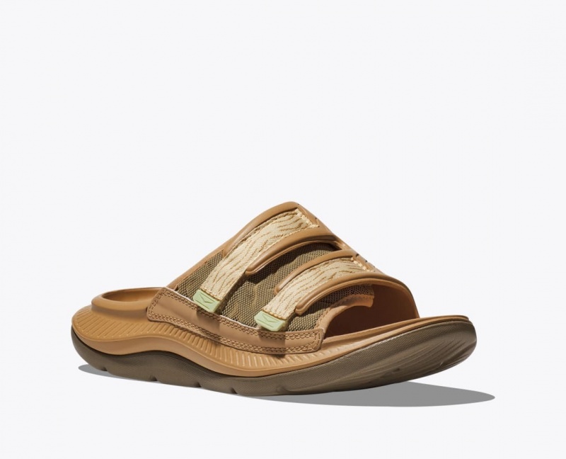 Brown HOKA Ora Luxe Men's Slide | 5801927-VI