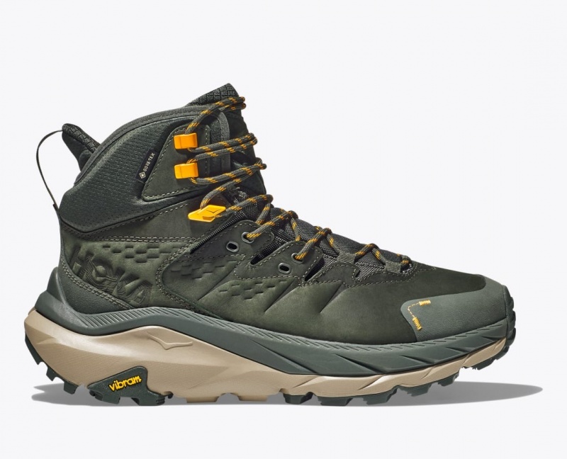 Dark Green HOKA Kaha 2 GTX Men\'s Hiking Boots | 4769280-WO