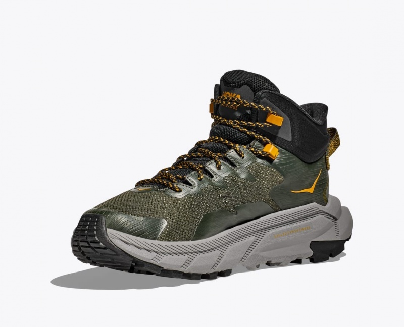 Dark Green HOKA Trail Code GTX Men's Hiking Boots | 2015698-UC