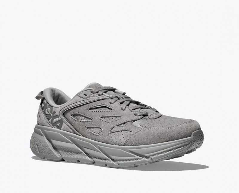 Dark Grey HOKA Clifton L Suede Women's Walking Shoes | 7019352-CX