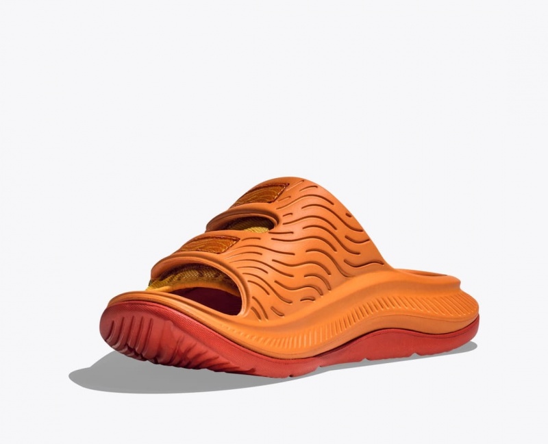 Dark Orange HOKA Ora Luxe Men's Slide | 7680941-JA