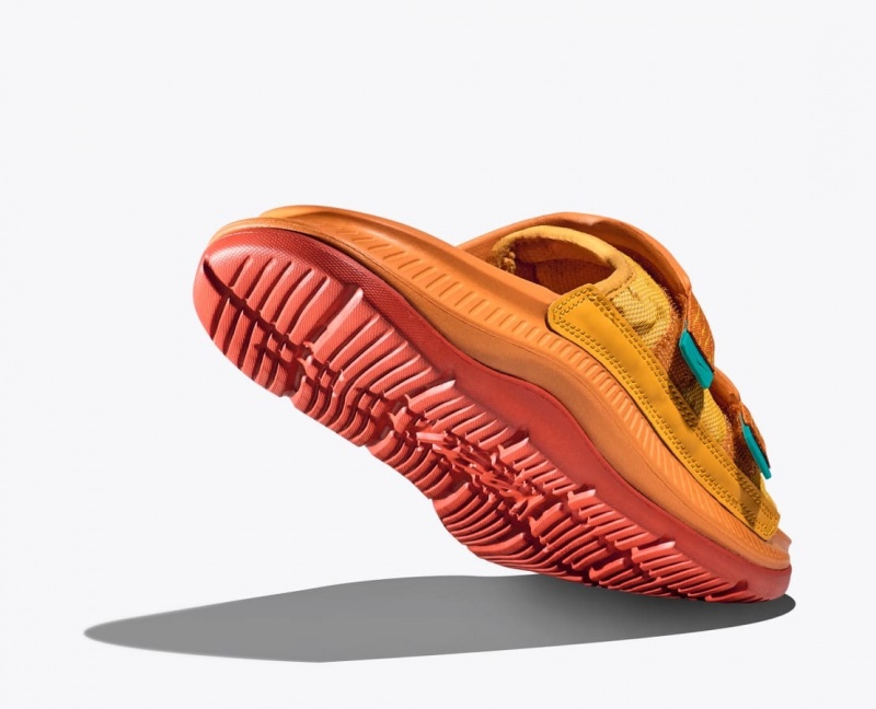 Dark Orange HOKA Ora Luxe Men's Slide | 7680941-JA