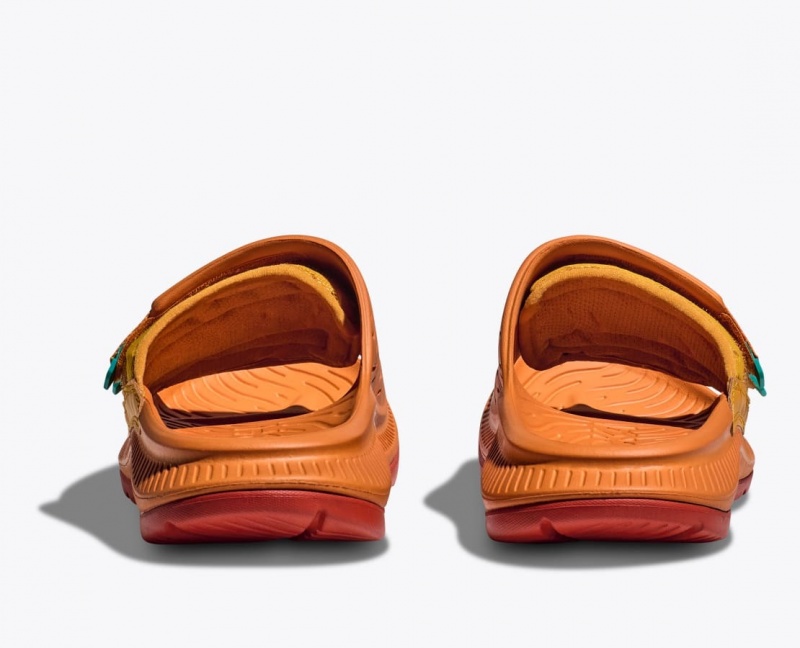 Dark Orange HOKA Ora Luxe Men's Slide | 7680941-JA