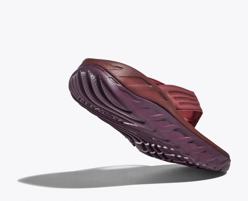 Dark Red HOKA ORA Recovery Men's Flip Flops | 0465832-KN