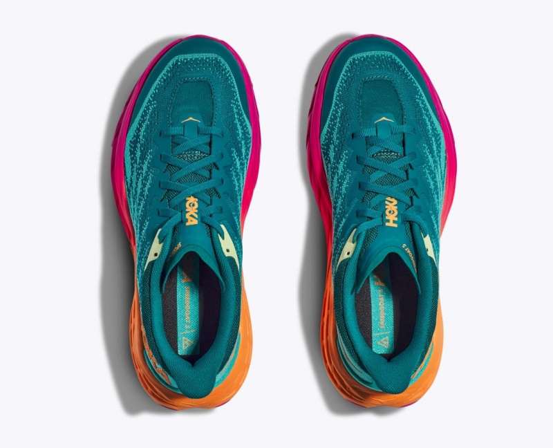 Dark Turquoise / Pink / Orange HOKA Speedgoat 5 Men's Trail Running Shoes | 7049235-HJ