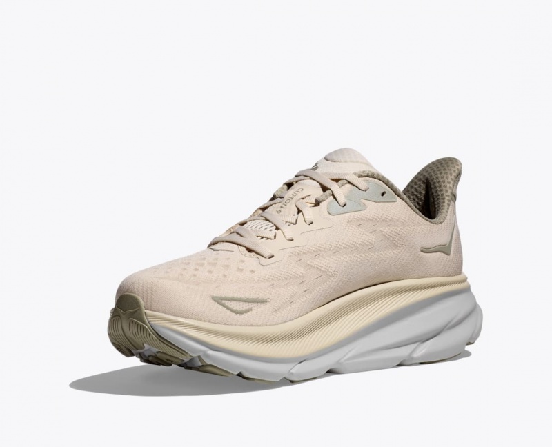 Light Beige HOKA Clifton 9 Men's Running Shoes | 1936027-ZN