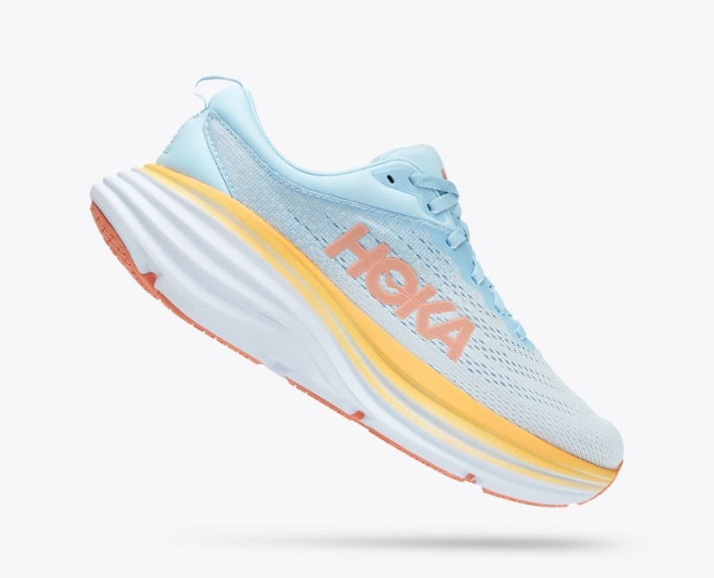 Light Blue HOKA Bondi 8 Women's Running Shoes | 1695370-GE