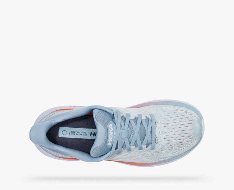 Light Blue HOKA Clifton 8 Women's Running Shoes | 0942387-GT